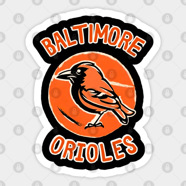 American Baltimore Orioles Baseball Teaming Up with Birdie Sticker by DaysuCollege